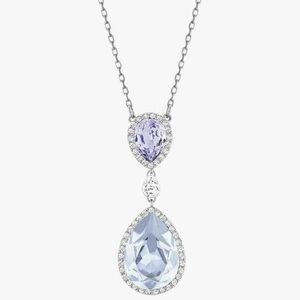 Swarovski Silver Colored Necklace with 2 Crystals